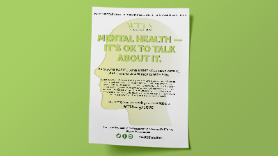 Photo of WTTA mental health awareness flyer